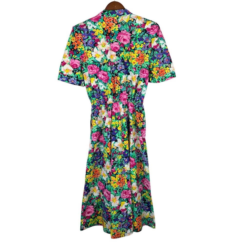 Vintage Jeffrey & Dara by Linda Hutley Dress Floral Fit & Flare Midi Women's 7 9 - Picture 6 of 9